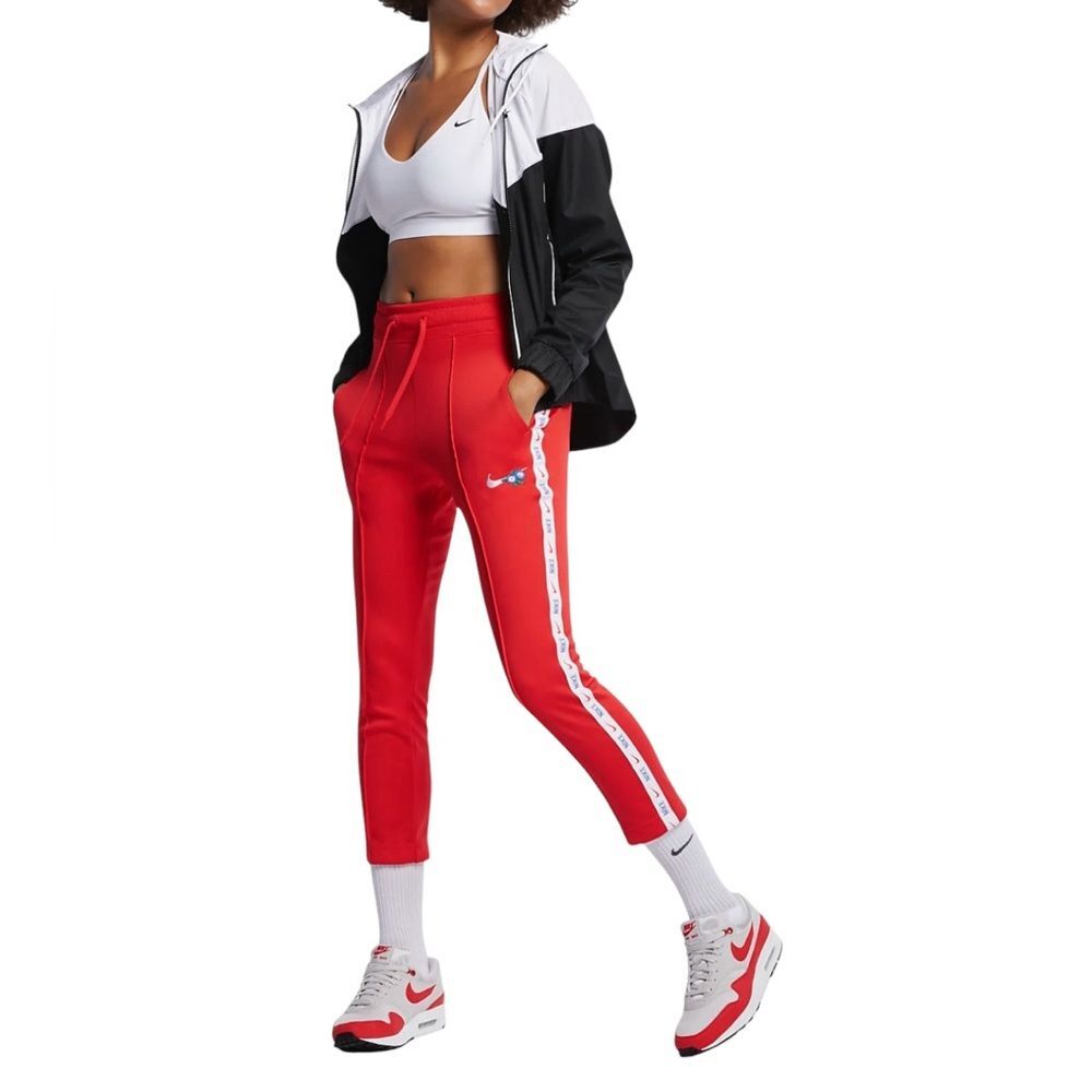 Nike Women’s Flower Embroidered Red Track Pants | Size S